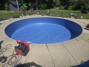 Wisconsin Dells, WI. Merlin Corolla Beach Tile Border with Highland Beach Bottom, in the .20 mil